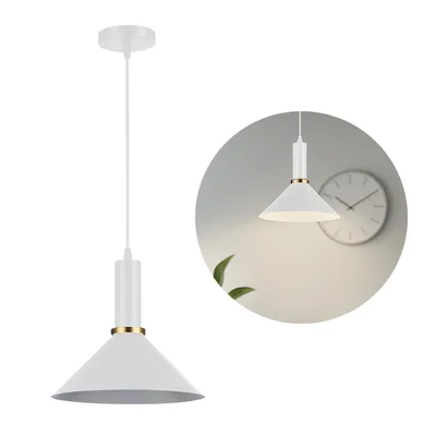 Produktbild von MasterLED Pendelleuchte Olena E27 Weiß Kupfer - Moderne Hängelampe für Küche & Esstisch - Metall Design
