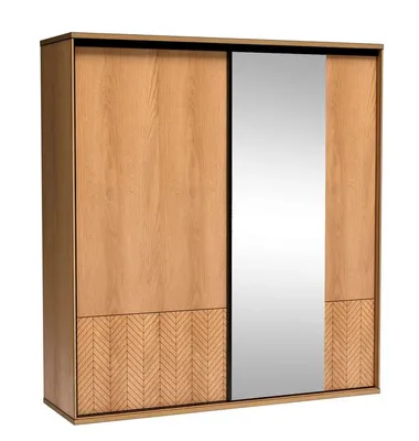 Image de Armoire à portes coulissantes DELA - largeur 199 cm, chêne caramel