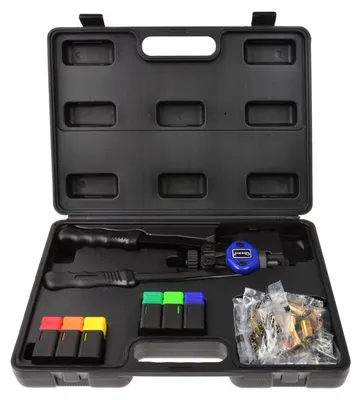 Immagine prodotto di Set pinza professionale per rivettatura rivetti a strappo e inserti filettati, kit rivettatrice manuale M3-M10 Geko