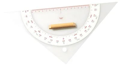 Produktbild von Aristo Kursdreieck 32,5 mm mit Holzgriff, Winkelskalen, 16 cm