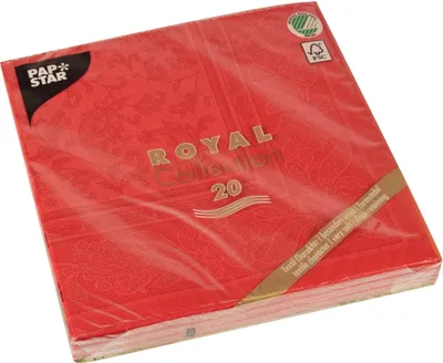 Produktbild von Papstar Servietten RC Ornaments rot 40 x 40cm 20 Stück 1er Pack