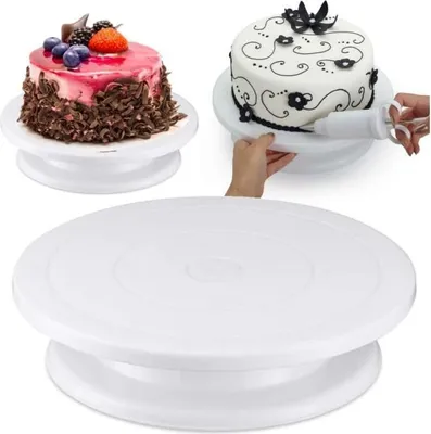 Produktbild von Tortenplatte Drehbar 28 cm - Tortenst?nder - Kuchenplatte - Drehbare Tortenplatte mit Fu? - Tortenteller - Torten Drehteller - Tortenzubeh?r