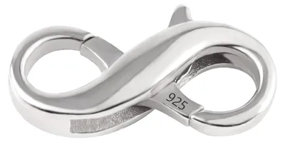 Karabiner-Verschluss 925 Sterlingsilber, 1,4 x 0,6 cm, weißgold
