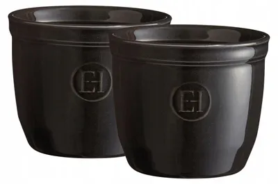 Produktbild von Emile Henry Keramik-Soufflé-Förmchen 2er Set Schwarz