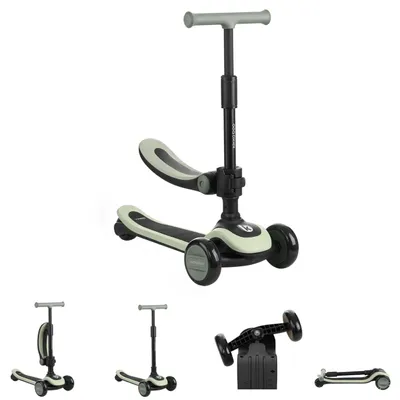 Immagine prodotto di Kikkaboo monopattino per bambini 2 in 1 Treo balance bike, sedile, pieghevole, manubrio regolabile in altezza verde