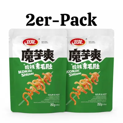 Produktbild von 2er-Pack Weilong Konjac Shuang Snack Sour & Hot 252g