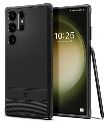 Image de SPIGEN Rugged Armor Housse pour téléphone portable compatible avec SAMSUNG S23 ULTRA noir mat