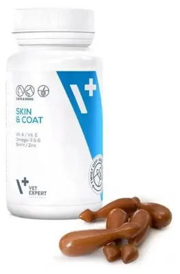 Image de VET EXPERT Skin&Coat - préparation pour la peau et le pelage des chiens et des chats - 30 gélules.