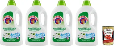 Produktbild von Chanteclair Lavatrice Weißer Moschus Detersivo Liquido - Flüssigwaschmittel für die Waschmaschine - Waschmittel Formel mit Entfetter 28 Wäschen 4x 1260ml + Italian Gourmet polpa 400g