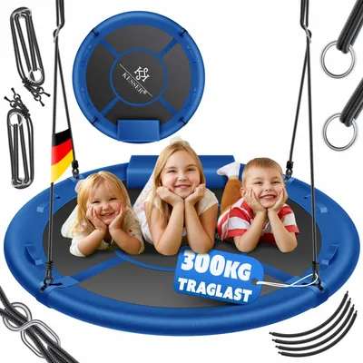 Produktbild von KESSER® Nestschaukel 120cm Tellerschaukel Hängeschaukel Rundschaukel Schaukel verstellbar Garten-Schaukel Kinderschaukel Indoor - Outdoor-Schaukel für Kinder & Erwachsene