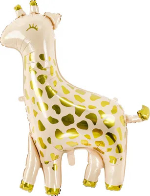 Produktbild von Folienballon Giraffe 80x104cm creme / gold