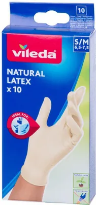 Image de Vileda Gants jetables en latex naturel S/M 10 pcs 170980
