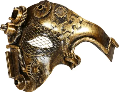 Produktbild von Auffällige Retro-Maske Steam-PunkMaske Halbmaske Dieselpunk Kupfer-Metallic