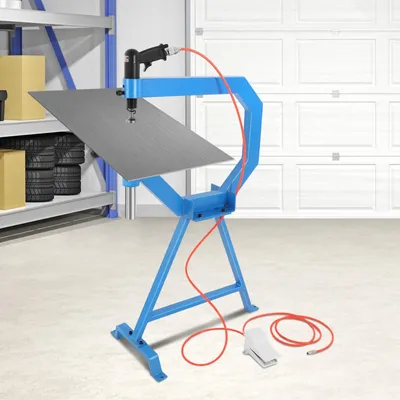 Produktbild von Dünnblech-Formmaschine - Pneumatischer Planierhammer (Planishing Hammer) - Mit Fußpedal - Mit Ständer - Für Blechumformung - Blau