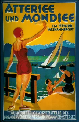 Produktbild von Blechschild Nostalgieschild Attersee und Mondsee Österreich