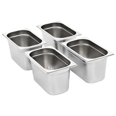 Image de vidaXL Récipients Gastronorm 4 pcs. GN 1/4 150 mm acier inoxydable
