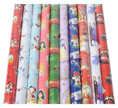 Produktbild von 10 Rollen Disney Weihnachtsgeschenkpapier 200x70 Zeichentrickfiguren