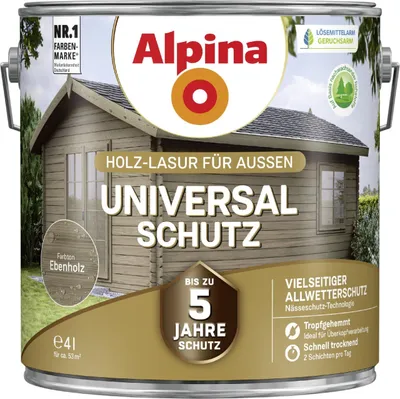 Produktbild von Alpina Holzlasur Universal-Schutz4L ebenholz