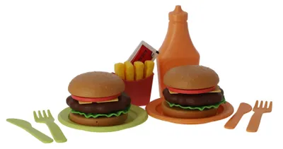 Immagine prodotto di Set di giochi per hamburger Jipy in bioplastica, 25 pezzi