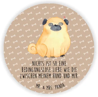 Produktbild von Mr. & Mrs. Panda Kühlschrankmagnet Mops - Hundeglück - Geschenk, pinnwand magnet, Liebe, Knuffig, Pure, zettelhalter, Sprüche, Hund, für fotos, kühlschrank