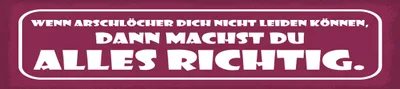Immagine prodotto di vianmo Insegna di latta 10x46 cm Wenn Arschlöcher dich nicht leiden können