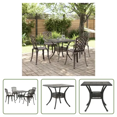 Produktbild von The Living Store 5-tlg. Garten-Essgruppe Bronzen Aluminiumguss