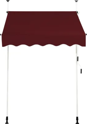 Obrázek produktu pro COSTWAY Svěrná markýza 150 cm balkonová markýza bez vrtání, odolná proti UV záření, výškově nastavitelná, vodoodpudivá, markýza s ruční klikou, sluneční markýza červená