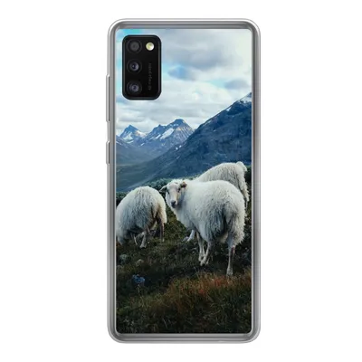 Produktbild von MuchoWow® Handyhülle Schutzhülle Hülle für Samsung Galaxy A41 Schafe - Natur - Berge Silikon Softcase Handy Hülle - Mobiltelefon