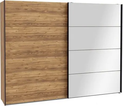 Produktbild von Kleiderschrank Hayato Hyts12411 Schrank 2 Türiger Schwebetürenschrank 270X210X61 Cm Schwarz/Alpenfichte