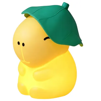 Produktbild von MasterLED LED-Nachtlicht Capybara mit grünem Blatthut RGBWW USB-C Akku 1200 mAh