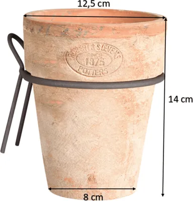 Terracotta-Blumen-topf-Metall