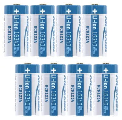 Produktbild von 8 Stück CR123 A Li-Ion Akku mit 3,7 Volt, 700mAh Kapazität inkl. Akkubox ideal für Überwachungskamera Arlo, LED-Taschenlampen