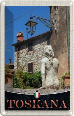 Produktbild von vianmo Blechschild 18x12 cm Toskana Italien Bildmotiv Reisemotiv Abenteuer Reisen