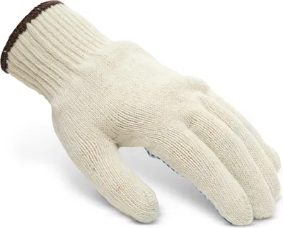 Produktbild von 12 Paar rutschfeste Baumwoll-Arbeitshandschuhe Größe L – PVC-Noppen – Rutschfest – Strickbündchen – Herren und Damen – 12 Paar [11133L12]