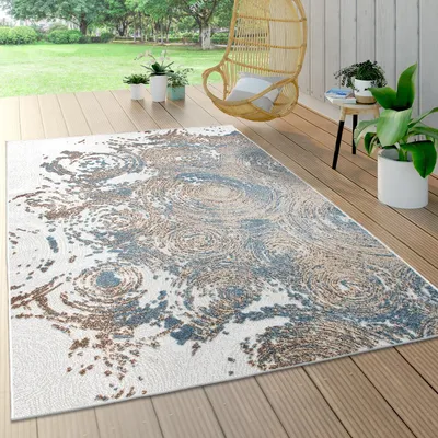 Produktbild von In- & Outdoor Teppich, Terrasse u. Balkon, Wetterfest Modern Geometrische Muster Grösse 200x290 cm