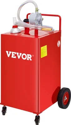 Produktbild von VEVOR 30-Gallonen-Kraftstoffbehälter, Gasspeichertank und 4 Räder, mit manueller Transferpumpe, Benzin-Diesel-Kraftstoffbehälter für Autos, Rasenmäher, Geländefahrzeuge, Boote usw., Rot