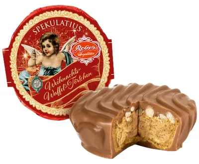 Produktbild von Reber Weihnachts-Waffeltörtchen Spekulatius 30g