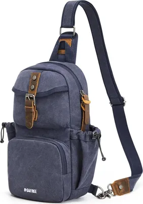 Productafbeelding van Heren canvas borsttas, retro stijl, geschikt voor reizen, werk en dagelijks gebruik, blauw