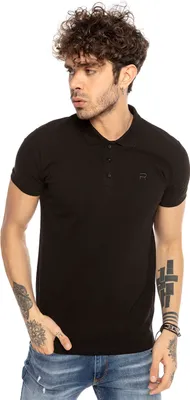 Produktbild von Red Bridge Herren Poloshirt T-Shirt Basic R-Logo Schwarz M