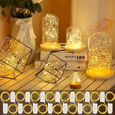 Zdjęcie produktu dla Lampki LED na baterie drut miedziany 20 diod dekoracyjne prezent