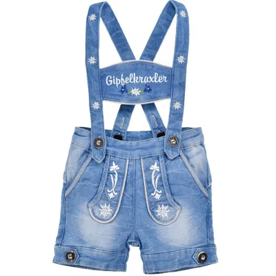 Produktbild von BONDI Baby Jungen Jeans Latzshort "Gipfelkraxler" 91533 | Blue denim Größe: 80