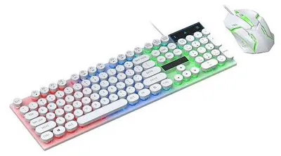 Zdjęcie produktu dla Zestaw klawiatura mysz rgb do gier 104 klawisze anti ghosting dla gracza