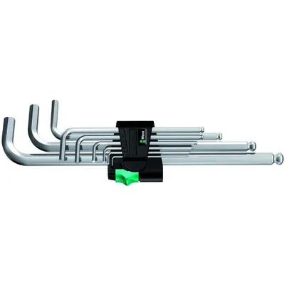 Zdjęcie produktu dla Wera 0503016 9-częściowy zestaw kluczy płasko-oczkowych, metryczny, rama chromowana 950 PKL/9