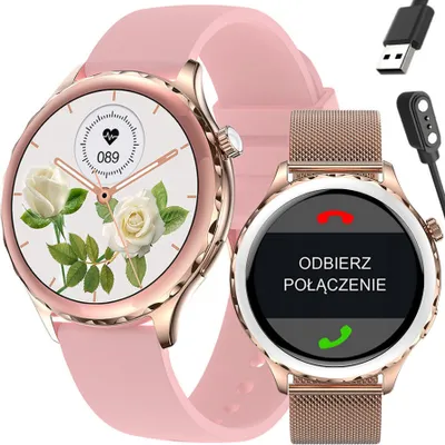 Zdjęcie produktu dla SMARTWATCH DAMSKI Rubicon RNCF02 - WYKONYWANIE POŁĄCZEŃ, DODATKOWY PASEK (sr048b)