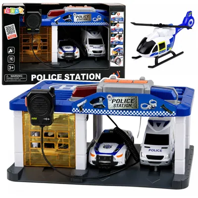 Productafbeelding van Garage Politiebureau Politieauto's Helikopter Walkietalkie Lichten Geluiden