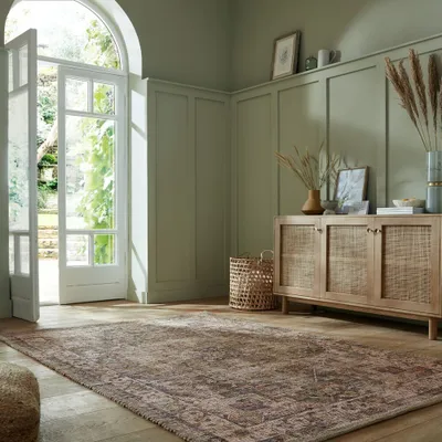 Robuster Vintage-Teppich aus Jute und Polyester - Distressed-Design_Braun-Grün_Rechteckig_#sku_BARK503119375947-BARK503119375948-BARK503119375949-BARK503119375950#