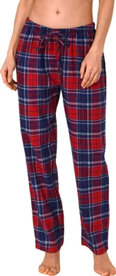Produktbild von Dame Flanell Schlafanzug Hose kariert aus Baumwolle - ideal zum relaxen - 202 222 15 600 ; Karo blau , 44