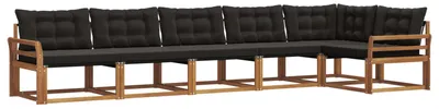 Immagine prodotto di vidaXL Set di divani da esterno, 6 pezzi, colore naturale e nero