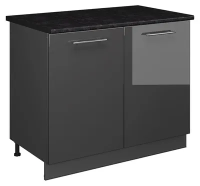 Produktbild von Spülenunterschrank Vicco Fame-Line Anthrazit Hochglanz/Anthrazit 100 cm, AP Anthrazit, Model 61929