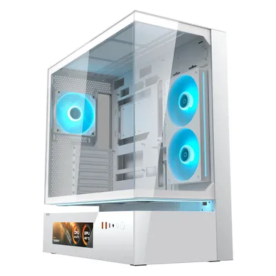 Produktbild von COUGAR CFV235 Vision, Mid-Tower, ohne Netzteil, USB/Audio, ATX, 1x USB-C 3.2 Gen 2, 2x USB 3.0, weiß